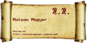 Mateas Megyer névjegykártya